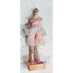 Hand Crafted Fairy Bug Lady Figure Tulle Clay Head Mismatched Frankensteined Art